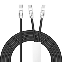 Câble de charge rapide USB-C mâle vers 8 broches Type-C mâle 2-en-1 140W, 1,5m, en silicone liquide souple pour iPhone 14 15 16, adaptateur répartiteur USB