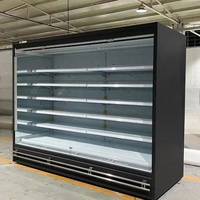 Réfrigérateur commercial fendu de supermarché d'affichage de vitrine de fruits de légumes frais