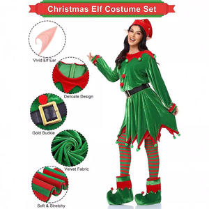 Disfraz de Parturience CuteChristmas para mujer adulta, vestido verde con longitud de tripulación transpirable para fiestas de invierno - Product Image 2