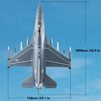 Avion électrique radiocommandé FMS, modèle de chasseur RC PNP EPO 6CH EDF 64mm F-16 Fighting Falcon Brushless 40A ESC 9G Servo