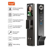 Serrure de porte intelligente avec caméra de reconnaissance faciale, application TUYA WIFI, serrure numérique biométrique à empreintes digitales avec prise en charge de la carte mémoire pour les portes en bois