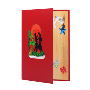 Invitations de mariage 3D laser pop de luxe faites à la main, rouge doré pour la Saint-Valentin, anniversaires, anniversaires de mariage, impression UV, vernissage UV - Product Image 6