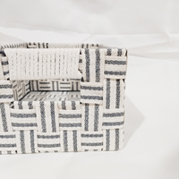 Paniers de rangement trapézoïdaux en coton tressé écologique avec poignées, couleur personnalisable, multifonctionnels pour la maison et la salle de bain