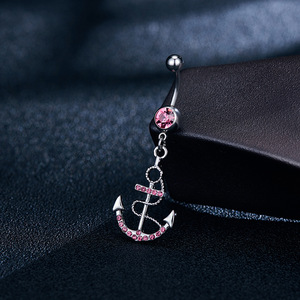 Thanh lịch Kim cương thời trang nút bụng vòng với Neo Mặt dây thép không gỉ <span class=keywords><strong>Elegant</strong></span> piercing đồ trang sức - Product Image 3