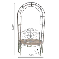 Haute qualité grand métal lune porte arc extérieur jardin Melina métal tonnelle arc avec arbre de vie Design cadre en fer Durable