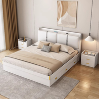 Neues Modell Luxuriöses Modernes Schlafzimmermöbel-Design Master-Panelbettgestell Holz-Queensize-Bett mit Stauraum Kingsize-Bett