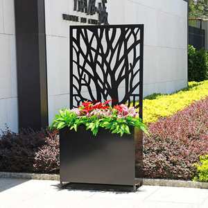 Jardinière de jardin extérieure avec treillis <span class=keywords><strong>Pot</strong></span> de fleur de clôture en acier avec écran d'intimité de jardin - Product Image 4