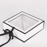 Boîte cadeau magnétique pliable faite à la main, recyclable, personnalisée, vide, blanche, avec fenêtre en PVC