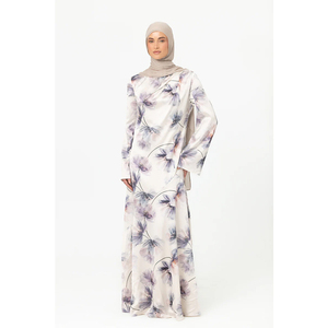 LEDUO Customized ODM Elegant Vintage Women Solid Slim Modest Fit Ankle Length <b>Long</b> Sleeve Abaya Muslim <b>Dress</b> Spring Autumn - Product Image 1