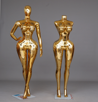 Mannequins BBL en plastique pour femme, taille plus, corps entier, avec poitrine et hanches généreuses, corps courbé, couleur or, vente en gros d'usine
