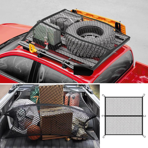 ตาข่ายพับเก็บได้สำหรับบรรทุกสัมภาระในกระบะรถกระบะและท้ายรถ SUV ขนาด 4'x4' แข็งแรงพิเศษ ยืดหยุ่นได้ มาพร้อมคลิปคาราไบเนอร์ 6 ตัว ใช้ได้สองแบบ - Product Image 6