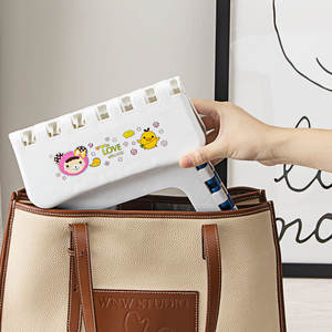 Taburete plegable para baño KJH-2466 para niños, azul y rosa, material PP, asiento de inodoro multifuncional con almacenamiento, tipo cuadrado grande - Product Image 2