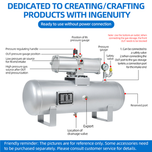 Juego de válvulas de refuerzo VBA de acero al carbono, regulador de presión de tanque de 40L para accesorios neumáticos, - Product Image 5