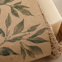 Manchon en papier kraft imprimé sur mesure pour savon, motif botanique, emballage écologique fait main pour marque naturelle, vente en gros