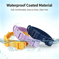 Ensemble collier et laisse pour chien en PVC enduit de couleur macaron, écologique, avec boucle à dégagement rapide, corde de promenade pour animaux de compagnie douce et confortable