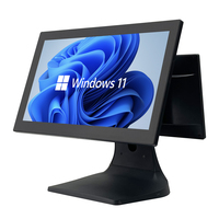 Software POS, Terminal de Pantalla Táctil Android de 15.6 Pulgadas + 11.6 Pulgadas, Sistema POS Todo en Uno Táctil para Tiendas Minoristas
