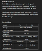 Pompe de vidange de condensats électrique basse pression WIPCOOL P16 P32 Mini, silencieuse et automatique, pour climatiseur split et CVC OEM