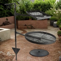 Kingjoy-Parrillas de barbacoa portátiles de altura ajustable para jardín