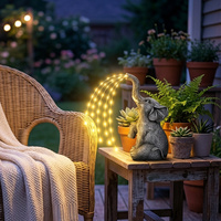 Luces Solares para Exteriores con Forma de Elefante, 50 LED, Luz de Resina con Efecto de Flujo para Jardín, Patio, Regalo y Compradores al por Mayor