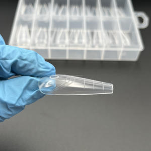 N17130 Capsules d'<span class=keywords><strong>extension</strong></span> d'ongles en gel réutilisables, 14 tailles, forme double, capsules cercueil effilées - Product Image 2