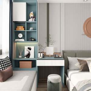 Armoire en bois massif personnalisable pour chambre à coucher, cadre moderne exquis, rangement abondant pour meubles de maison, simple pour appartement - Product Image 3