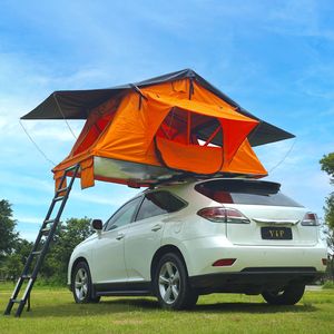 Tente de toit pliable pour voiture, idéale pour les voyages en autonomie, tente de <span class=keywords><strong>camping</strong></span> sur toit à faible résistance au vent avec protection double couche - Product Image 4