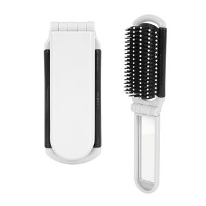 <b>Hot</b> Sale Custom Logo Printed New Design Top Quality Fashion Fold Portable Ribs Shape Hair Brush <b>Comb</b> With Mirror - Product Image 2