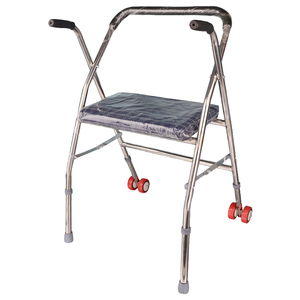 Andador Económico <span class=keywords><strong>de</strong></span> Acero Plegable <span class=keywords><strong>de</strong></span> 2 Ruedas con Altura Ajustable para Uso Clínico - Product Image 4