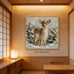 Cute Fawn in Snow Canvas <strong>Wall</strong> Art Charming Wildlife <strong>Print</strong> for Cozy Home Decor - Product Image 2