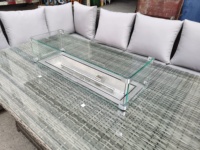 Ensemble de canapés de salle à manger en rotin sectionnel en forme de L en osier pour patio extérieur et table de foyer extérieur