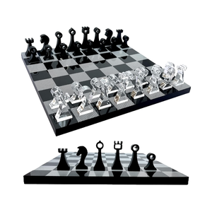 Luxury 10\" Portable Lucite <strong>Chess</strong> <strong>Set</strong> for Adults and Kids <strong>Unique</strong> Travel Game with Storage Board Pieces - Product Image 2