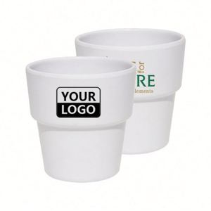 Wholesale 310ml <b>Large</b> Capacity Ice Plain White Ceramic Hotel Latte <b>Cup</b> Coffee Tumbler Mug - Product Image 1