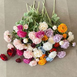 Flores Artificiales Haiyi, Peonías de Seda, Rosas de Té, Rama Individual, Decoración para Bodas y Hogar - Product Image 1