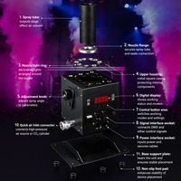 Machine à effets de scène à colonne de CO2 Disco Metal avec télécommande, machine à brouillard numérique à jet LED