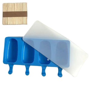 Neue Version mit Abdeckung: 4-fach Silikon-Eisform mit verschiedenen Formen, leicht zu entnehmen, BPA-frei - Product Image 3