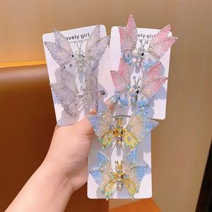 Barrette à cheveux papillon colorée en strass pour filles - <span class=keywords><strong>Coiffure</strong></span> de princesse ultra-ravissante avec frange latérale - Product Image 5