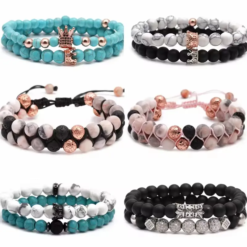 MANCHAO nuovo Designer regolabile corona di cristallo perline bracciale per donne e uomini gioielli di moda braccialetti e braccialetti