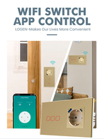 Double cadre en verre 16A Tuya Alexa électrique à commande vocale prise Zigbee Smart Home Switch prise murale CN