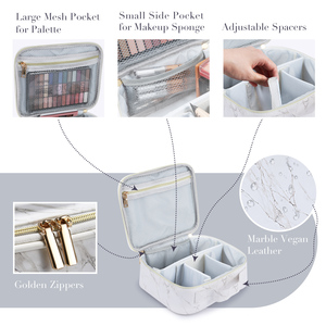 Juego de 3 Bolsas de Maquillaje de Cuero, Organizador de Cosméticos Portátil de Viaje, Bolsas de Almacenamiento de Artículos de Aseo para Mujeres y Niñas - Product Image 3
