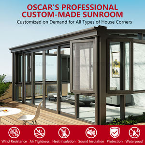 Sala de cristal Pent Roof Modern Sunroom Four Season Extension Exterior Interior Patio Cubierta Jardín Hogar Oficina Independiente Sunroom - Product Image 5