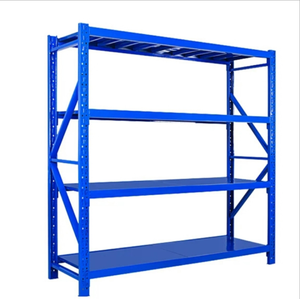 Scaffalature a Campata Lunga per Magazzino Industriale, <span class=keywords><strong>Scaffali</strong></span> per Stoccaggio Pesante in Metallo, Originale Nero <span class=keywords><strong>con</strong></span> <span class=keywords><strong>Copertura</strong></span> Bianca e Blu - Product Image 1