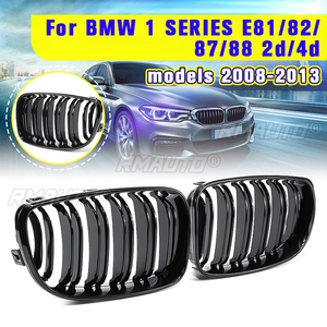 2 Piezas de Rejillas Delanteras para BMW E81 E82 E87 E88 118i 125i Serie 1 2007-2013, Negro Brillante Mate, Estilo M con 2 Láminas - Product Image 1