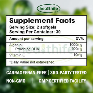 Kapsul Lunak Minyak Alga Nabati Suplemen Omega 3 Minyak Alga Softgel Nabati <span class=keywords><strong>DHA</strong></span> EPA Suplemen Harian Nabati - Product Image 2