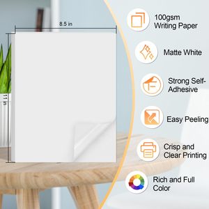 Glossy <span class=keywords><strong>A4</strong></span> tự dính nhãn có thể in Sticker giấy cho máy in phun 8.5x11 ''Matte Sticker máy in giấy tờ đầy đủ nhãn - Product Image 2