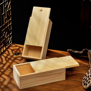 Wholesale Custom Sliding Lid Pine Wood Unfinished Rustic Mini Wooden Box