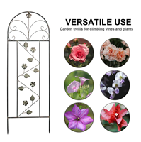 Treillis de jardin décoratif en fer arqué antirouille, motif floral, support pour plantes grimpantes (roses, clématites, vignes) - Vente en gros