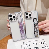 Coque de téléphone portable de luxe scintillante avec support et diamants 3D pour iPhone Xr X Xs 7 8 11 12 13 14 15 16 17 Plus Pro Max
