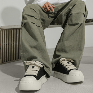 Summer new style black versatile with thick soles for heightening, suitable for couples, casual sneakers <b>Canvas</b> trendy Shoes - Product Image 4