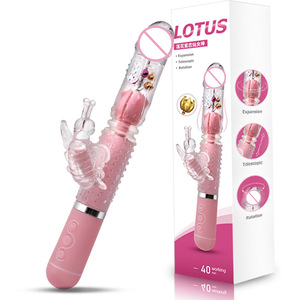Hot Selling Women's Silicone <strong>G</strong> <strong>Spot</strong> <strong>Rabbit</strong> <strong>Vibrator</strong> with Rechargeable 10 Frequencies 100% Waterproof &amp; <strong>Rotating</strong> Head Thrusting - Product Image 2