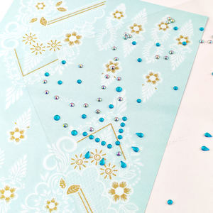 สติกเกอร์รอยสักติดฐานสีขาวติดพลอยเทียมสีทองสติกเกอร์รอยสักปลอมสำหรับงานปาร์ตี้สุดหรูติดลายสักสำหรับร่างกาย - Product Image 5